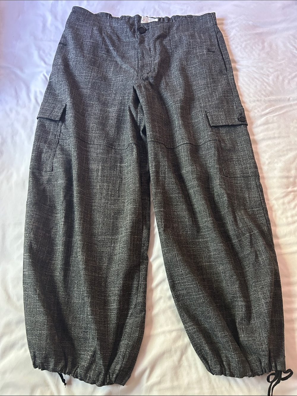 Anthropologie Gray Textured Cargo Jogger Pants